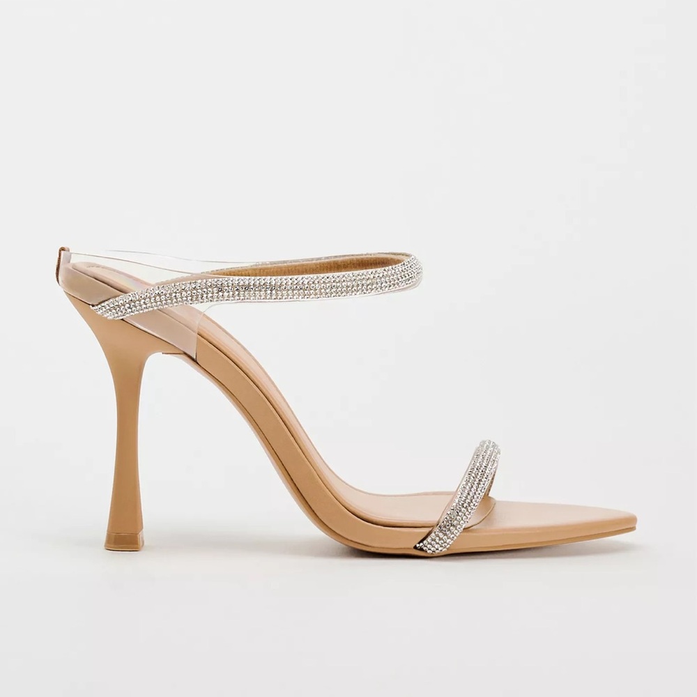 Zara Brown Heels with Sparkling Straps